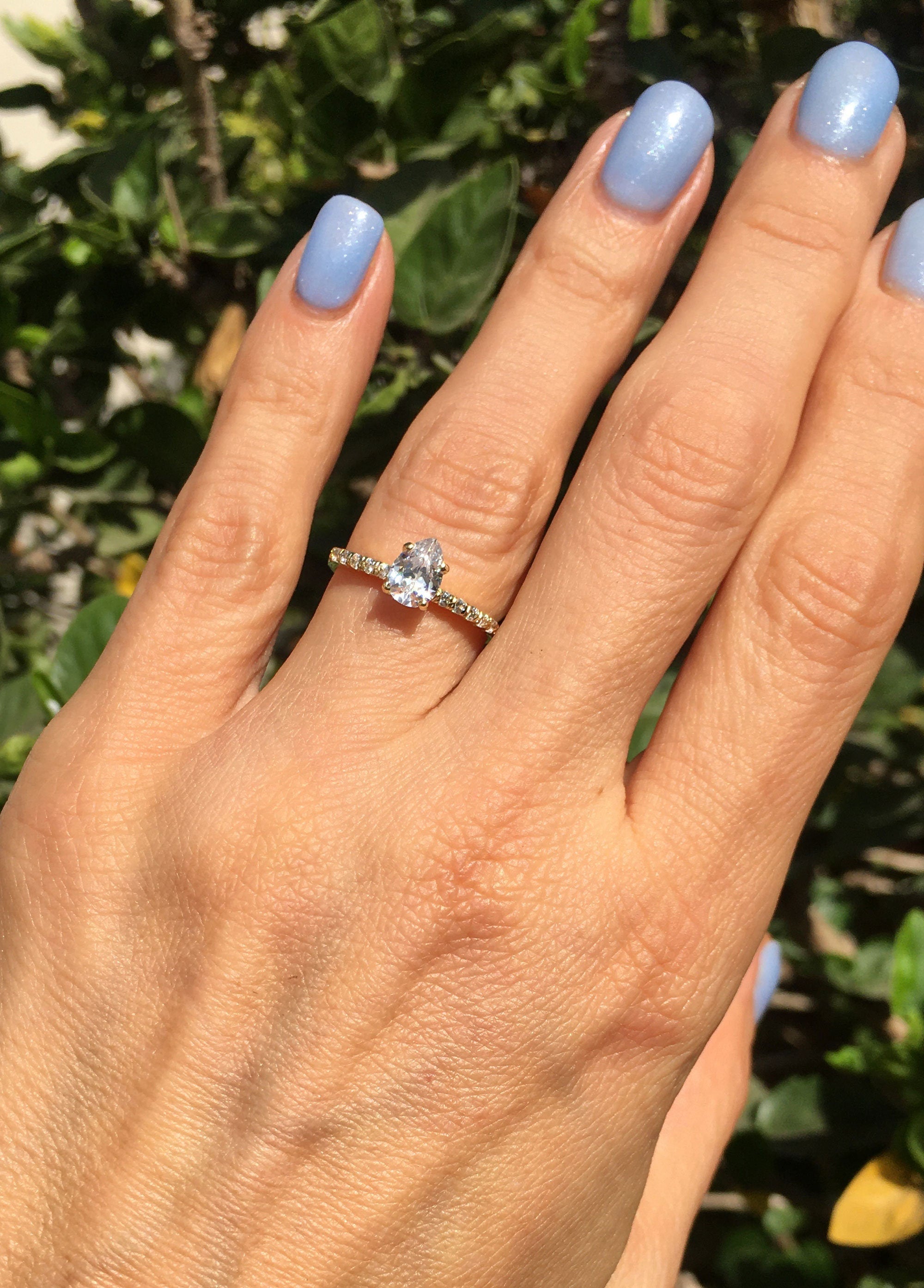 Clear Quartz Ring - Gold Ring - Stack Ring - April Birthstone - Dainty Ring - Tiny Ring - Delicate Ring - Engagement Ring - Prong Ring