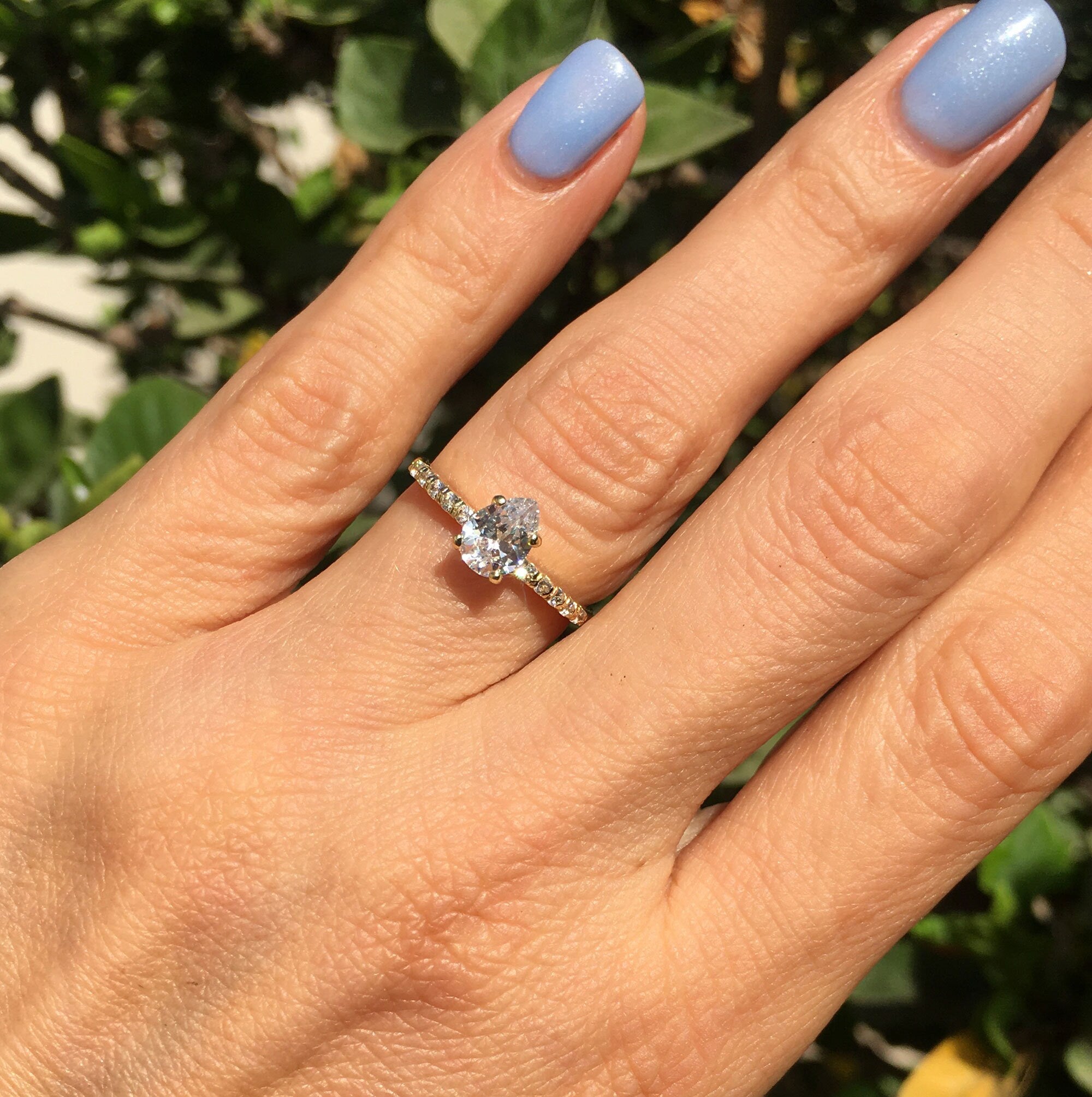 Clear Quartz Ring - Gold Ring - Stack Ring - April Birthstone - Dainty Ring - Tiny Ring - Delicate Ring - Engagement Ring - Prong Ring