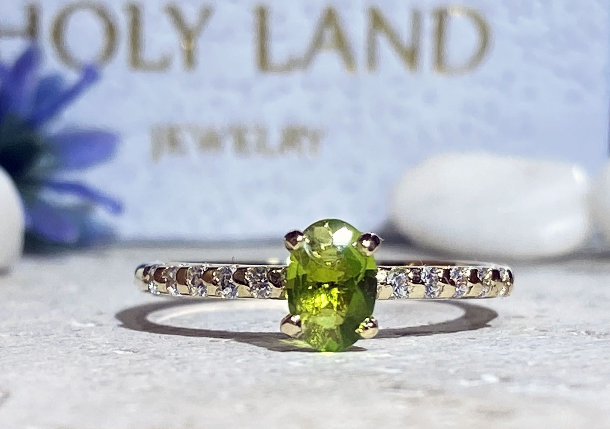 Peridot Ring - Gold Ring - Stacking Ring - August Birthstone - Dainty Ring - Tiny Ring - Delicate Ring - Engagement Ring - Prong Ring