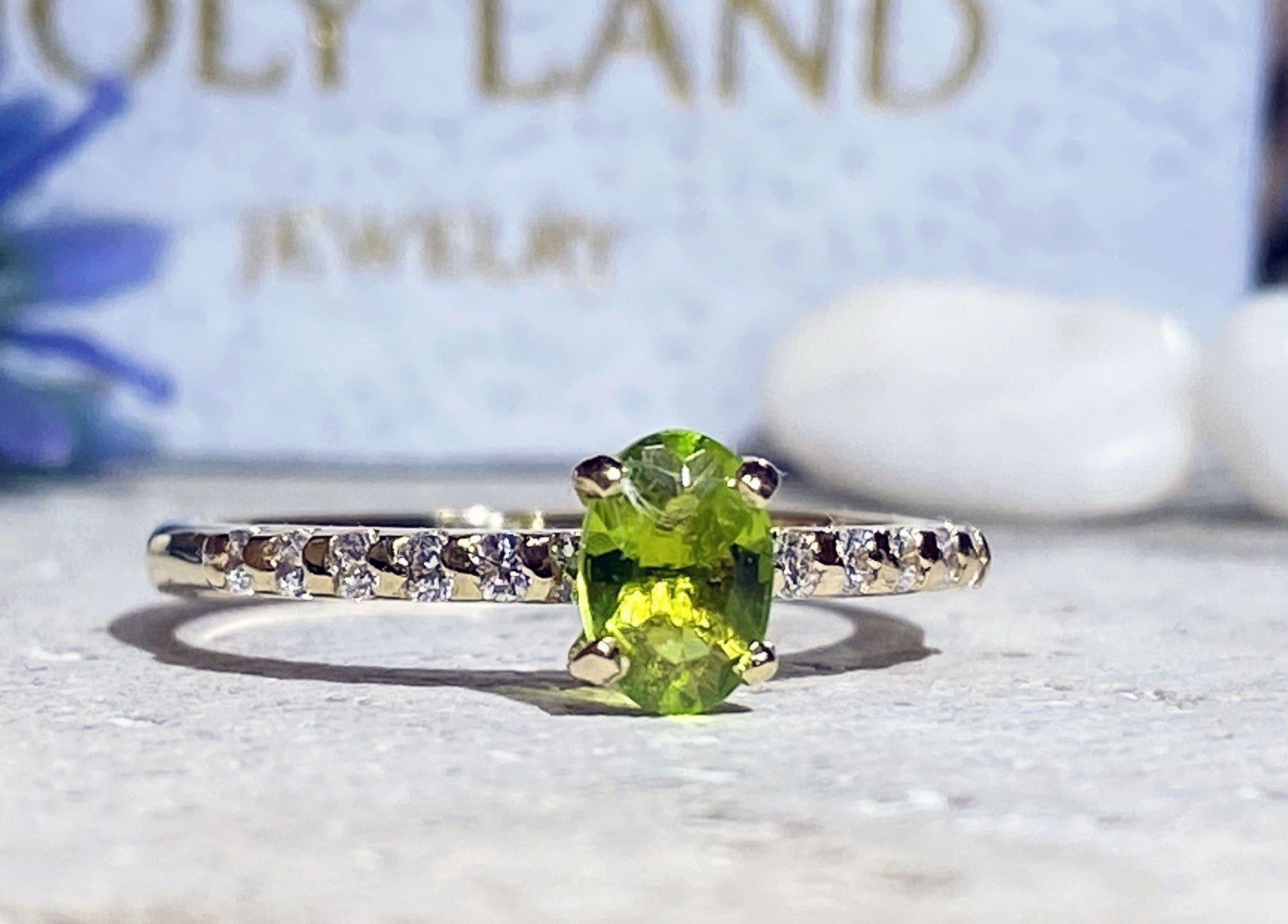 Peridot Ring - Gold Ring - Stacking Ring - August Birthstone - Dainty Ring - Tiny Ring - Delicate Ring - Engagement Ring - Prong Ring