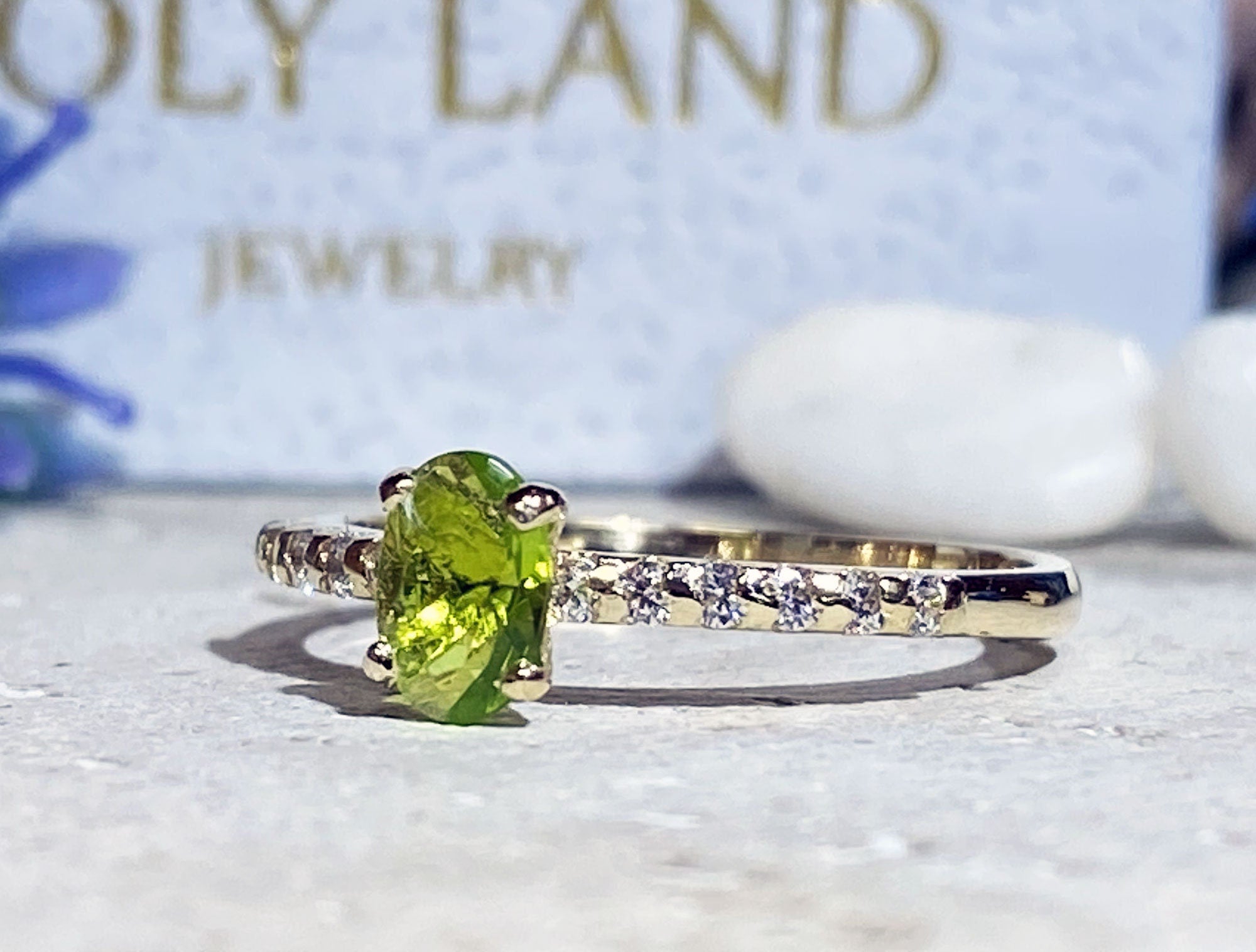 Peridot Ring - Gold Ring - Stacking Ring - August Birthstone - Dainty Ring - Tiny Ring - Delicate Ring - Engagement Ring - Prong Ring