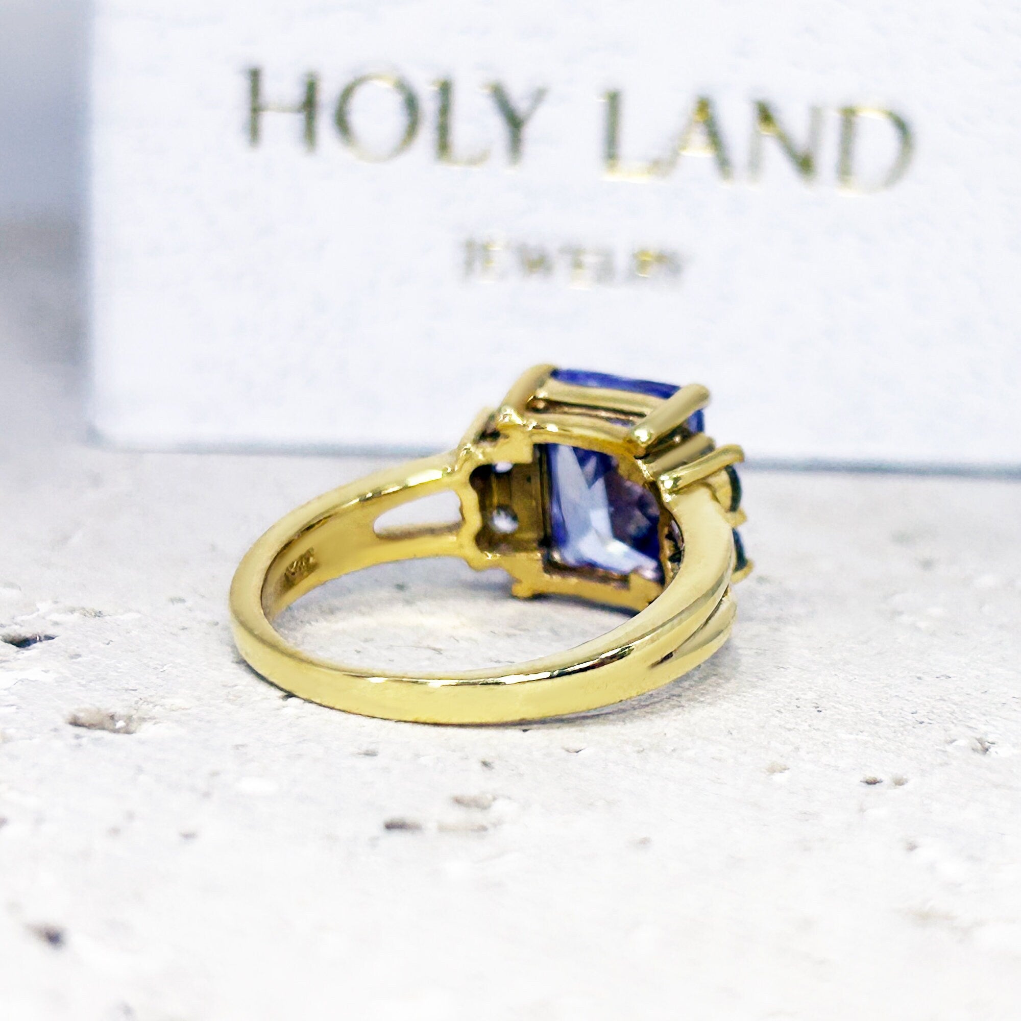 Lavender Amethyst Ring - Statement Ring - Gold Ring - Engagement Ring - Prong Ring - Rectangle Ring - Cocktail Ring - Gemstone Ring