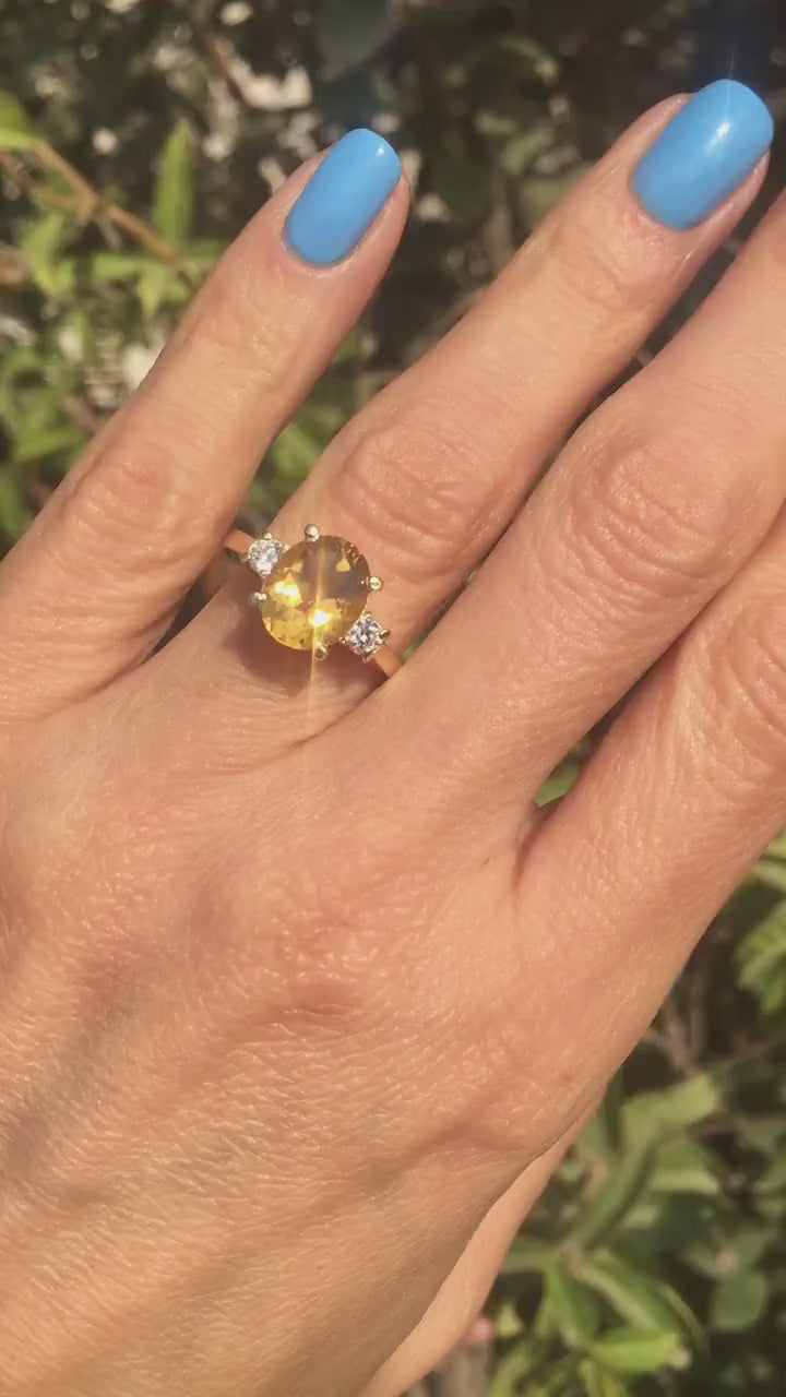 Citrine ring - November Birthstone - Statement Ring - Gold Ring - Engagement Ring - Prong Ring - Oval Ring - Cocktail Ring - Statement Ring