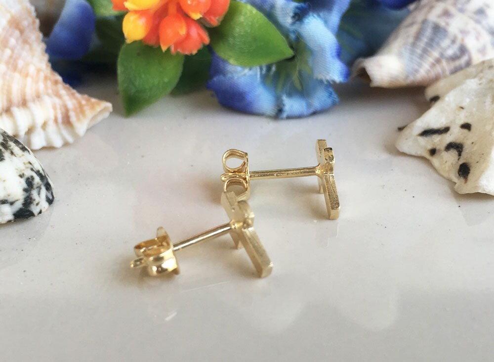 Cross Earrings - Simple Small Cross Stud Earrings