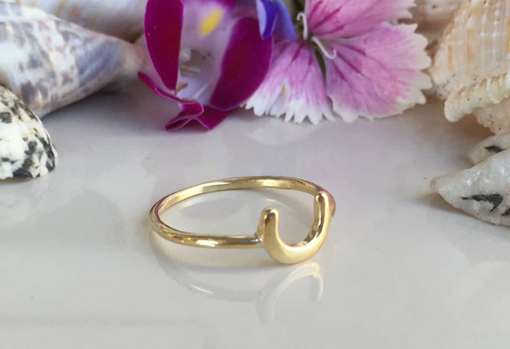 Lucky Horseshoe Ring - Good Luck Charm - Delicate Simple Lucky Horseshoe Ring