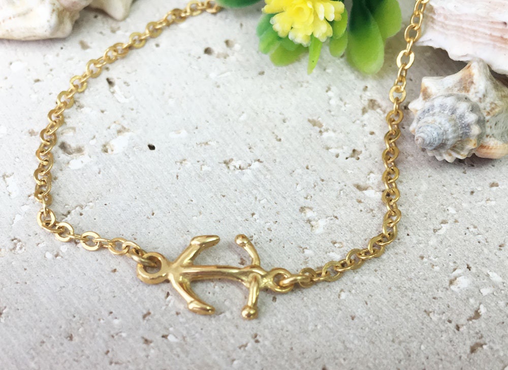 Anchor Bracelet - Simple Bracelet - Delicate Chain Anchor Bracelet