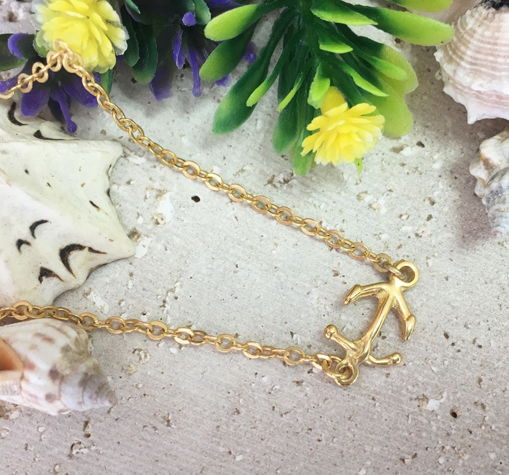 Anchor Bracelet - Simple Bracelet - Delicate Chain Anchor Bracelet