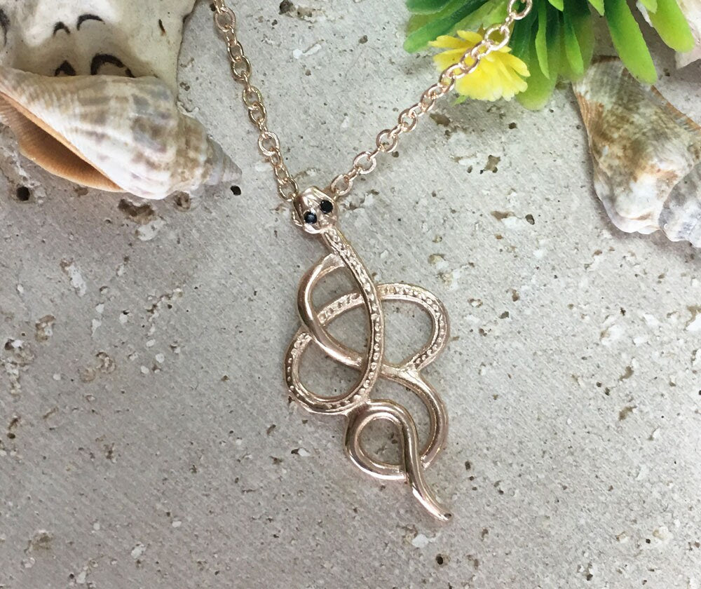 Snake Necklace - Serpent Necklace - Delicate Chain Simple Snake Necklace