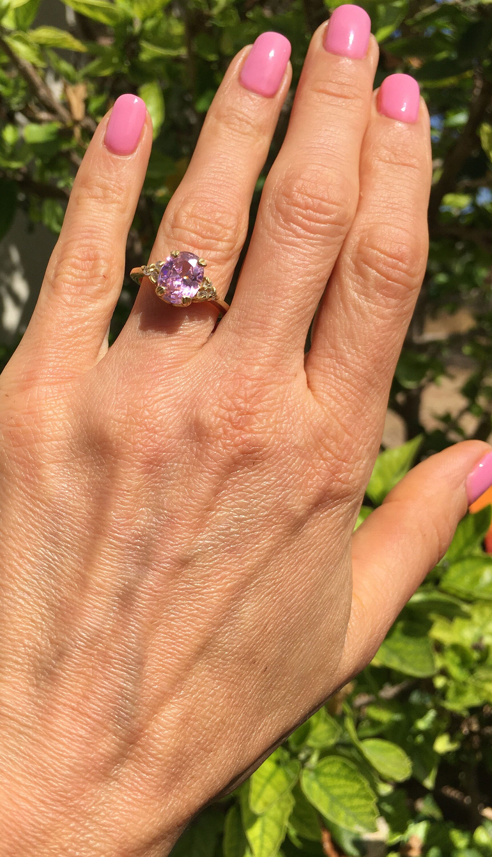 Rose Quartz Ring - October Birthstone - Gold Ring - Gemstone Band - Statement Ring - Engagement Ring - Oval Ring - Cocktail Ring -Prong Ring