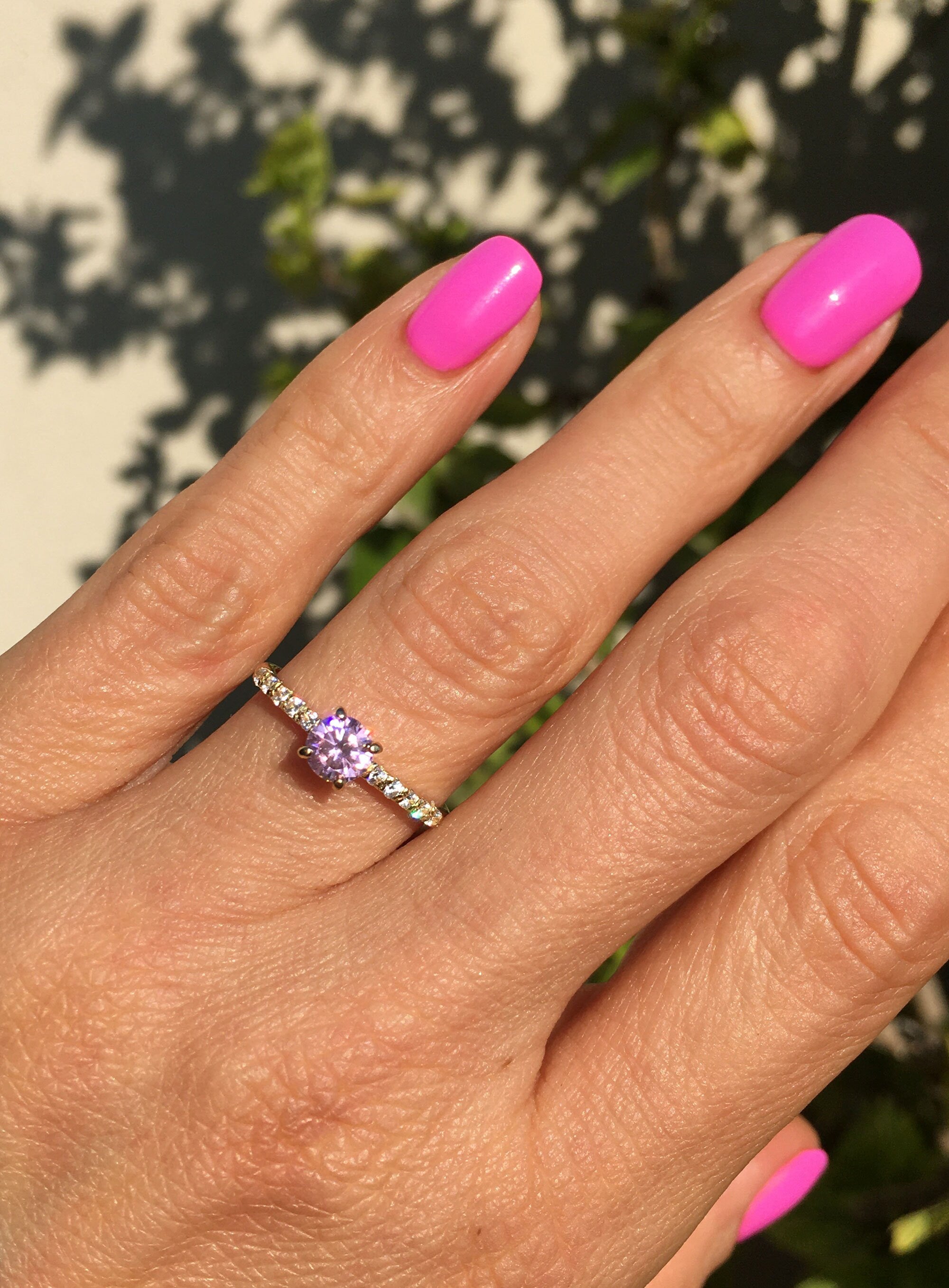 Rose Quartz Ring - Gold Ring - Stacking Ring - October Birthstone - Dainty Ring - Tiny Ring - Delicate Ring - Engagement Ring - Prong Ring