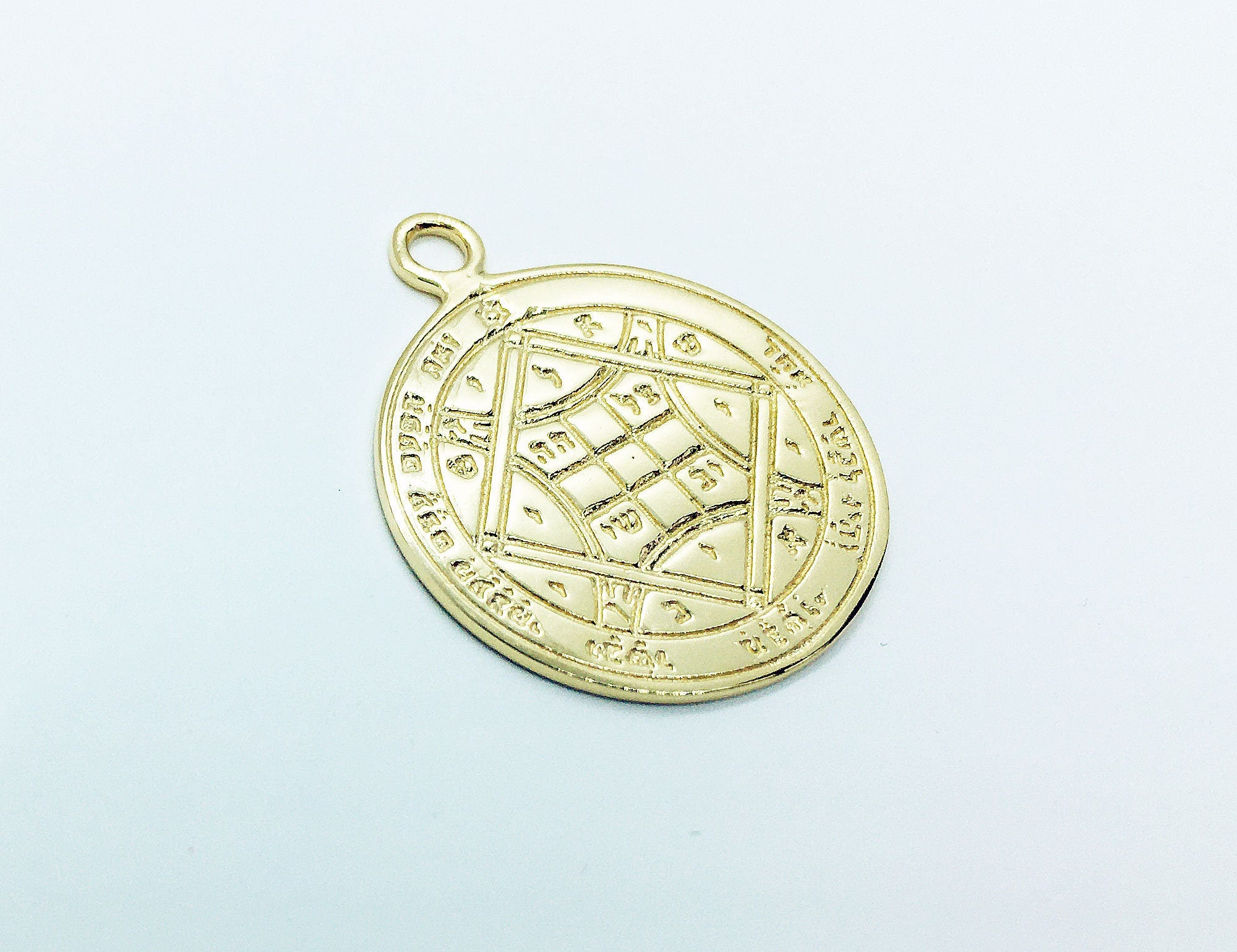 Seal of Solomon Pendant - King Solomon Pendant - Kabbalah Jewelry - Double Sided Pendant -Text Pendant