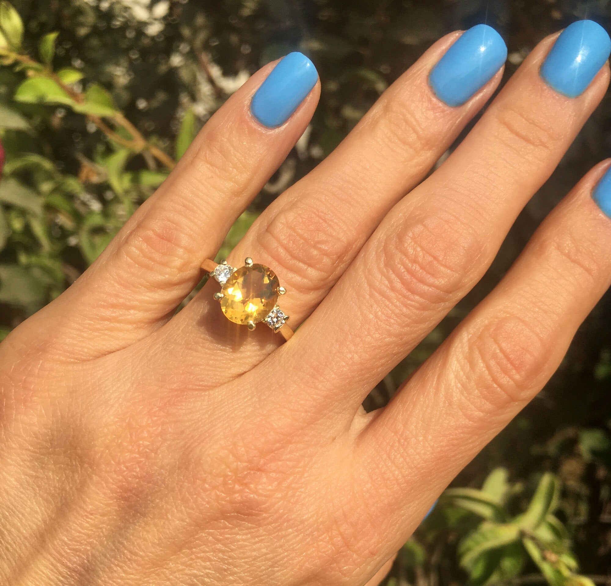 Citrine ring - November Birthstone - Statement Ring - Gold Ring - Engagement Ring - Prong Ring - Oval Ring - Cocktail Ring - Statement Ring