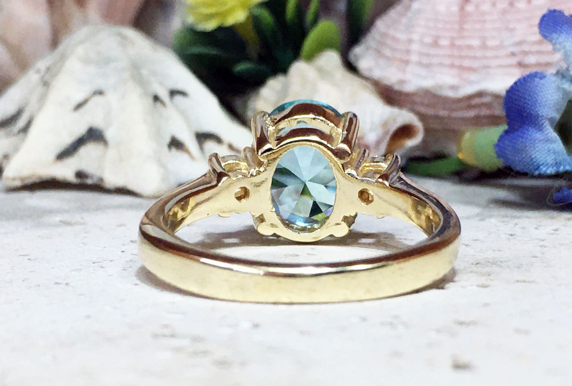 Aquamarine Ring - March Birthstone - Statement Ring - Gold Ring - Engagement Ring - Oval Ring - Cocktail Ring - Prong Ring -Light Blue Ring