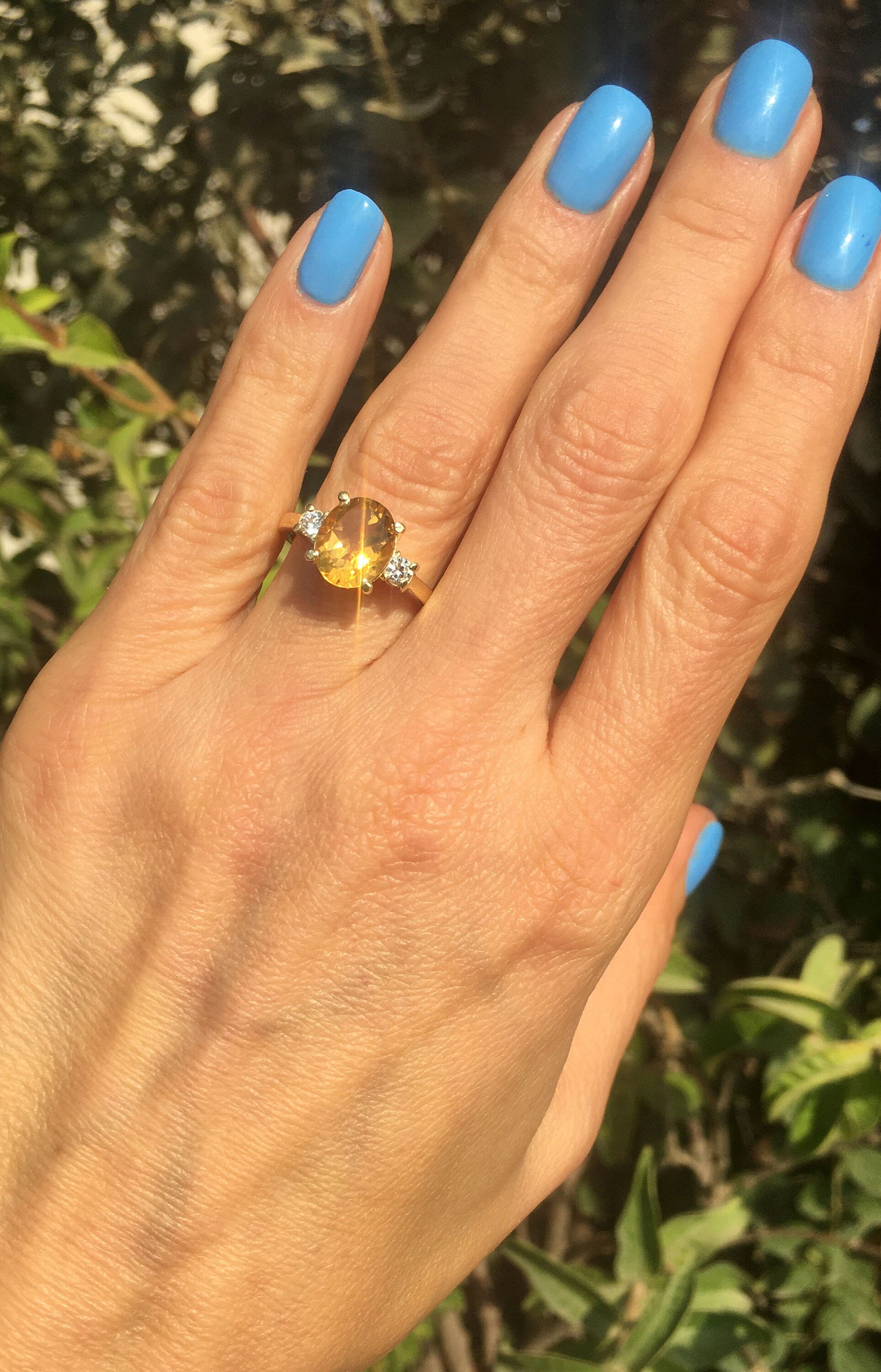 Citrine ring - November Birthstone - Statement Ring - Gold Ring - Engagement Ring - Prong Ring - Oval Ring - Cocktail Ring - Statement Ring