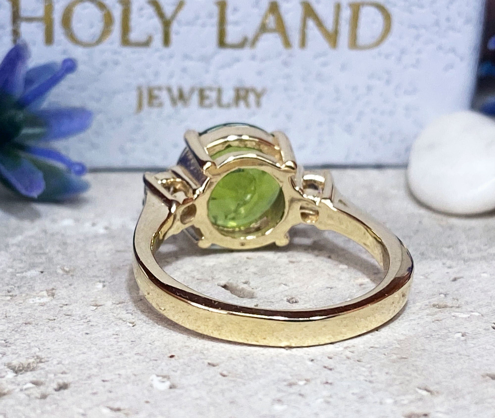 Peridot Ring - August Birthstone - Statement Ring - Gold Ring - Engagement Ring - Round Ring - Cocktail Ring - Prong Ring - Gemstone Ring