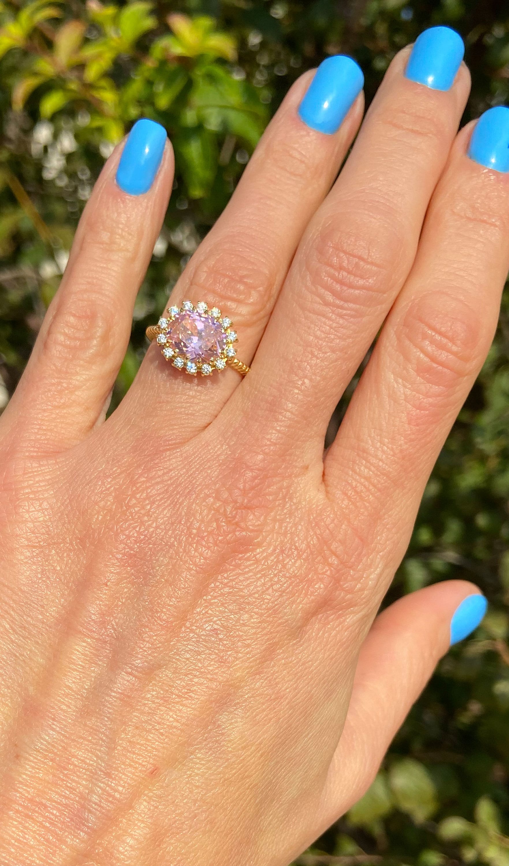 Rose Quartz Ring - October Birthstone - Gold Ring - Gemstone Band - Statement Ring - Engagement Ring - Oval Ring - Cocktail Ring -Prong Ring