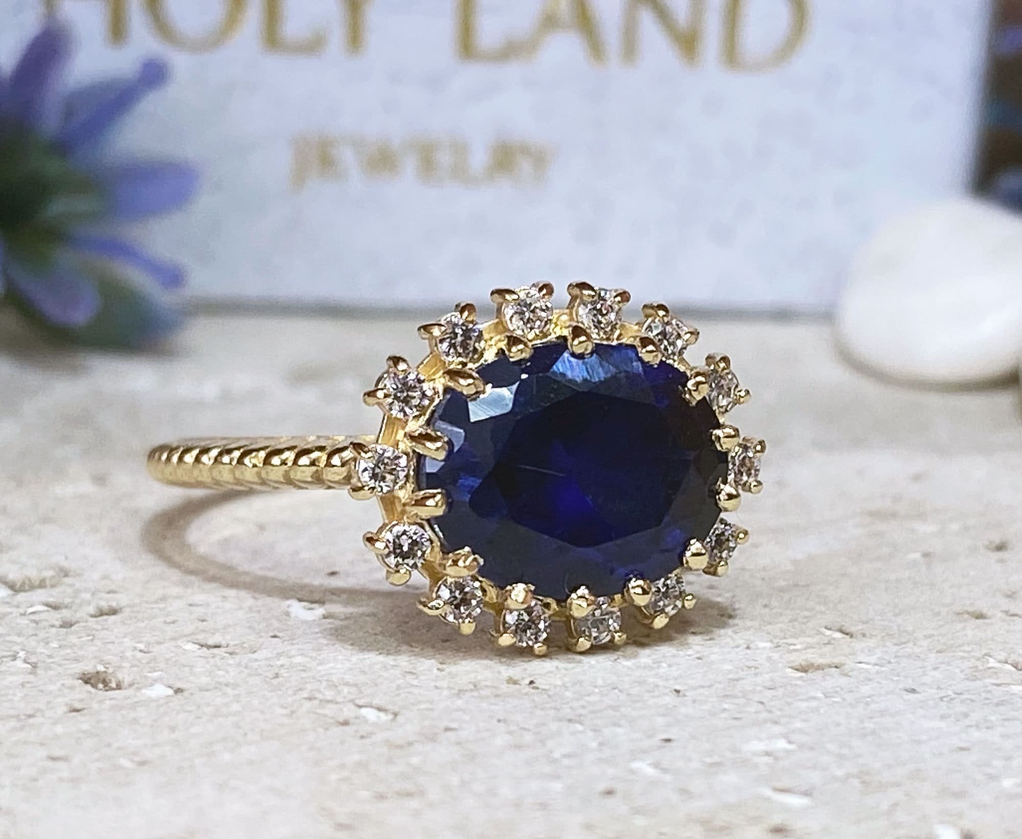 Blue Sapphire Ring - September Birthstone - Statement Ring - Gold Ring - Engagement Ring - Prong Ring - Oval Ring - Cocktail Ring