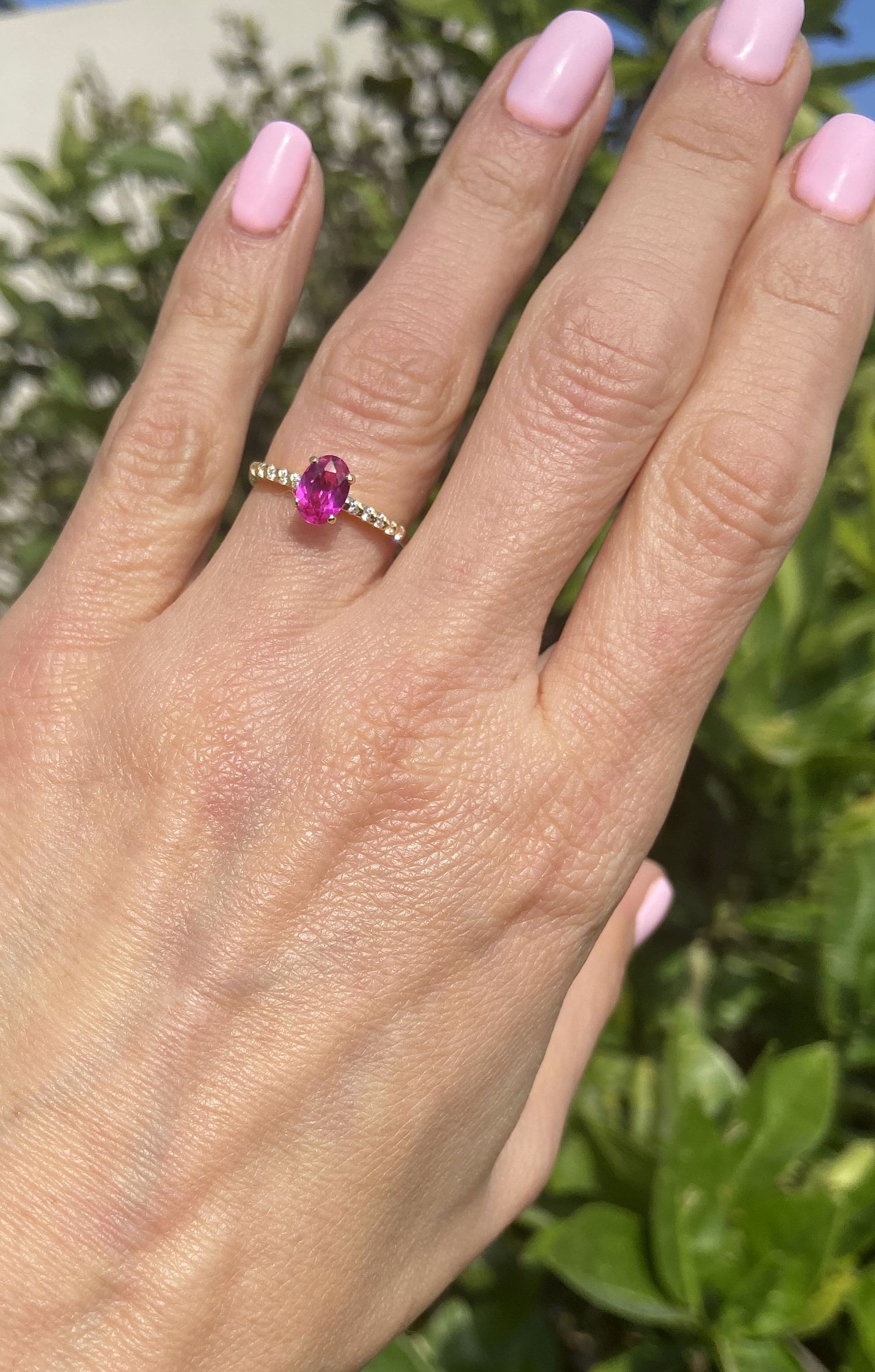 Ruby Ring - Gold Ring - Stacking Ring - July Birthstone - Dainty Ring - Tiny Ring - Delicate Ring - Engagement Ring - Prong Ring