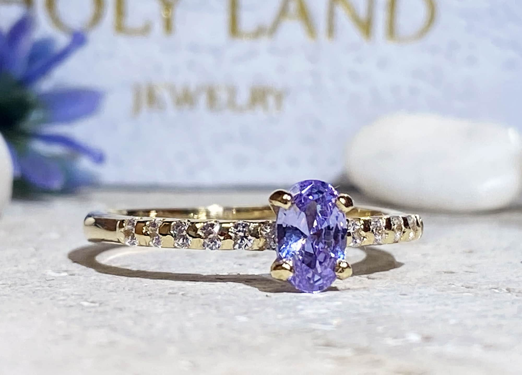 Lavender Amethyst Ring - Gold Ring - Stacking Ring - Dainty Ring - Tiny Ring - Delicate Ring - Engagement Ring - Prong Ring - Slim Ring