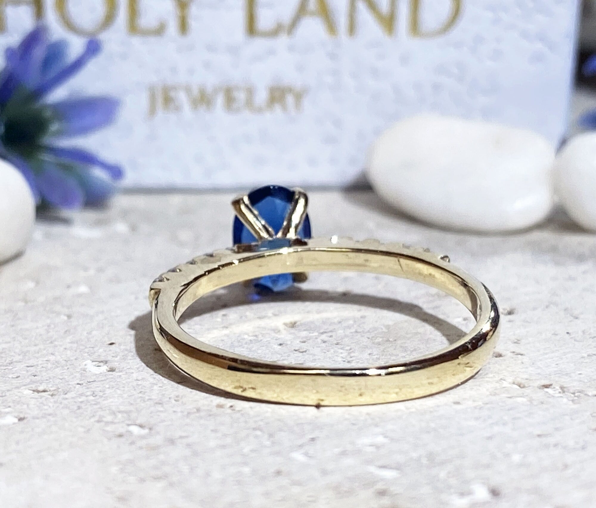 Sapphire Ring - Gold Ring - Stacking Ring - September Birthstone - Dainty Ring - Tiny Ring - Delicate Ring - Engagement Ring - Prong Ring