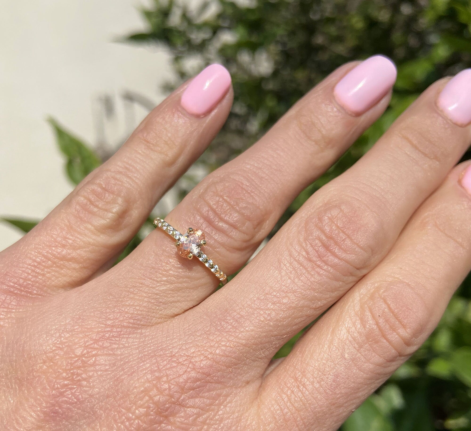 Citrine Ring - Gold Ring - Stack Ring - November Birthstone - Dainty Ring - Tiny Ring - Delicate Ring - Engagement Ring - Prong Ring