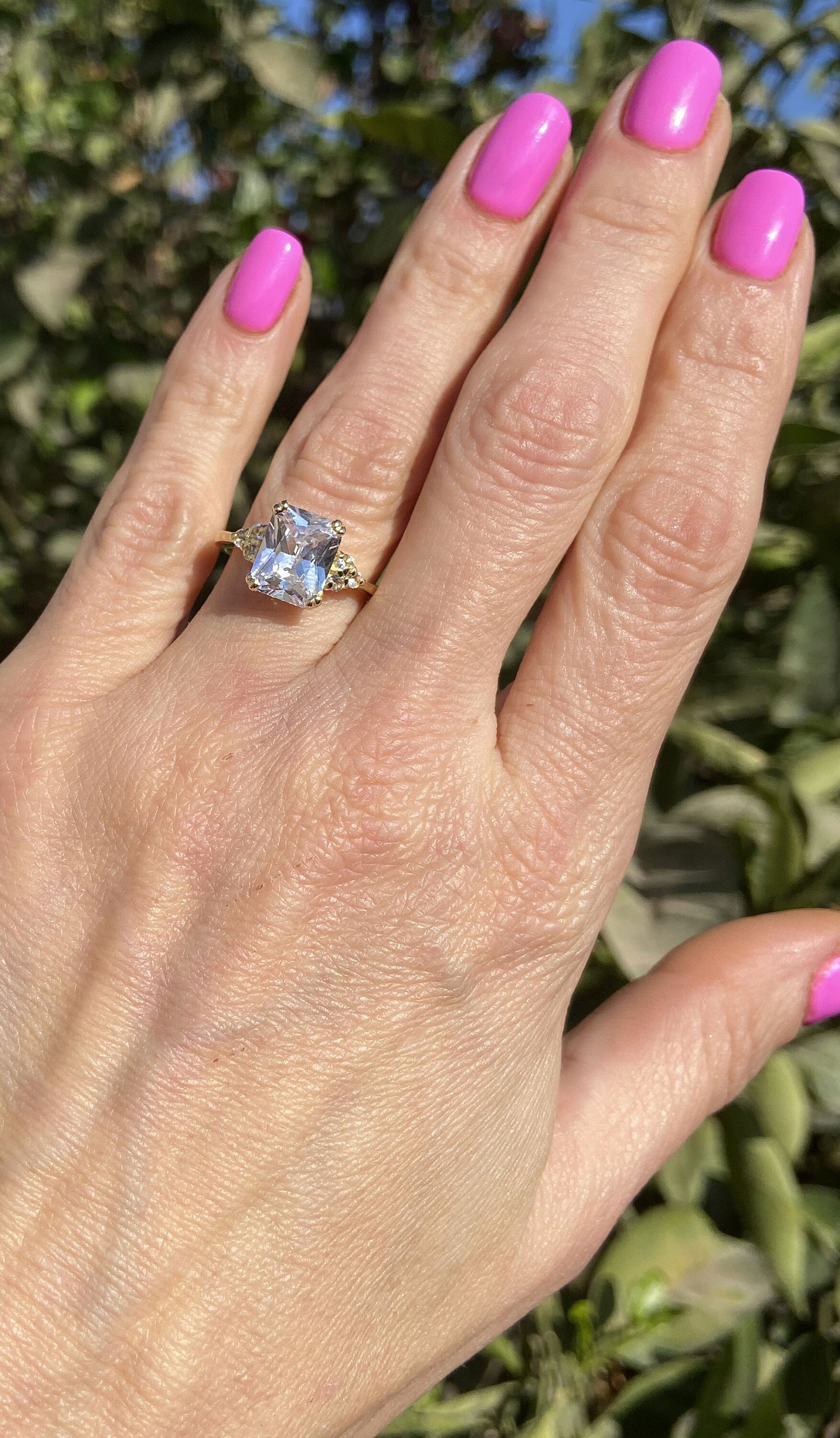 Clear Quartz Ring - Gold Ring - Prong Ring - Statement Ring - April Birthstone - Cocktail Ring - Engagement Ring - Rectangle Ring