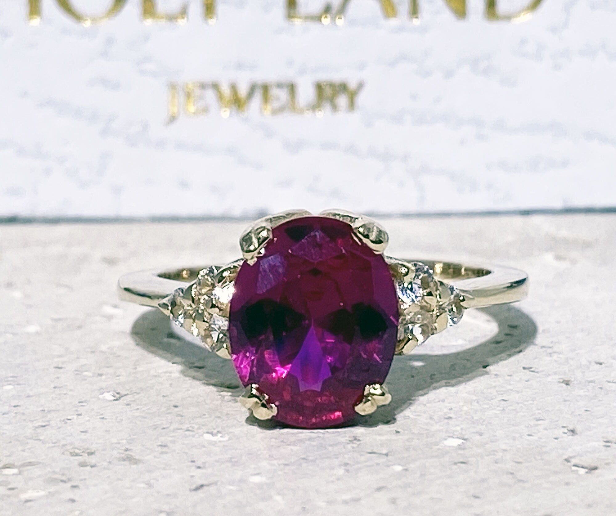 Ruby Ring - Gold Ring - July Birthstone - Gemstone Band - Statement Ring - Engagement Ring - Oval Ring - Prong Ring - Cocktail Ring