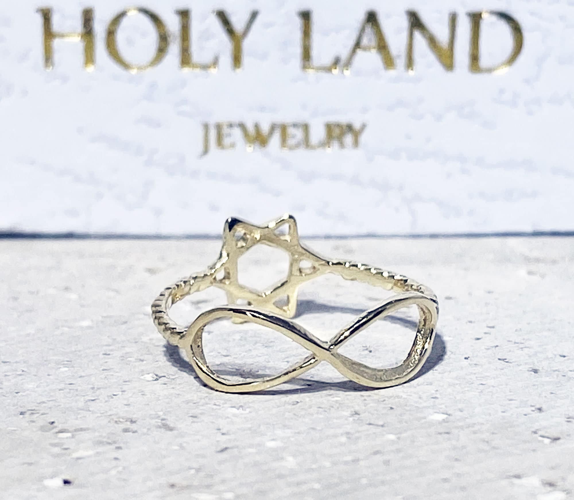 Infinity Ring - Star of David Ring - Simple Delicate Magen David & Infinity Ring