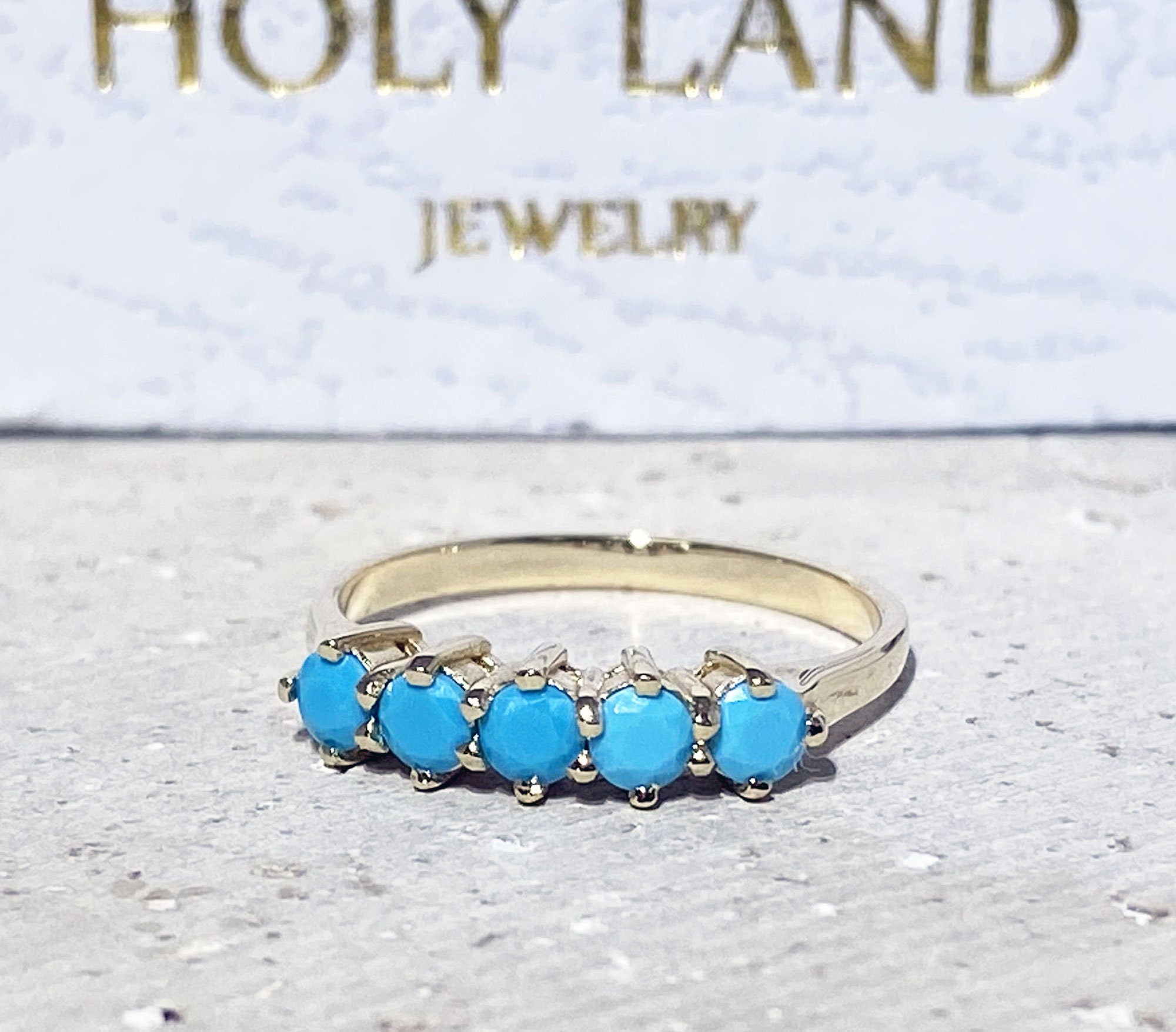 Turquoise Ring - Sleeping Beauty Turquoise - December Birthstone - Gold Ring - Turquoise Jewelry