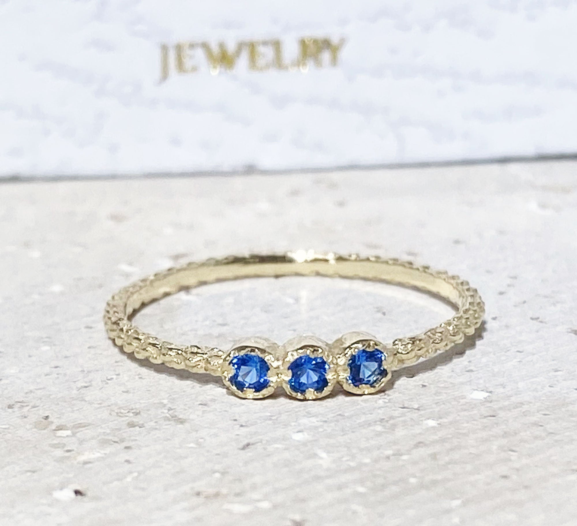 Blue Topaz Ring - December Birthstone - Gold Ring - Dainty Ring - Tiny Ring - Delicate Ring - Gemstone Ring - Stacking Ring - Simple Ring