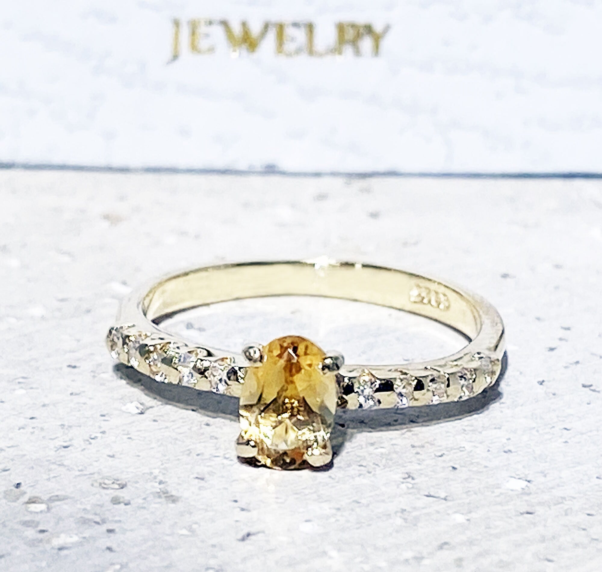 Citrine Ring - Gold Ring - Stack Ring - November Birthstone - Dainty Ring - Tiny Ring - Delicate Ring - Engagement Ring - Prong Ring