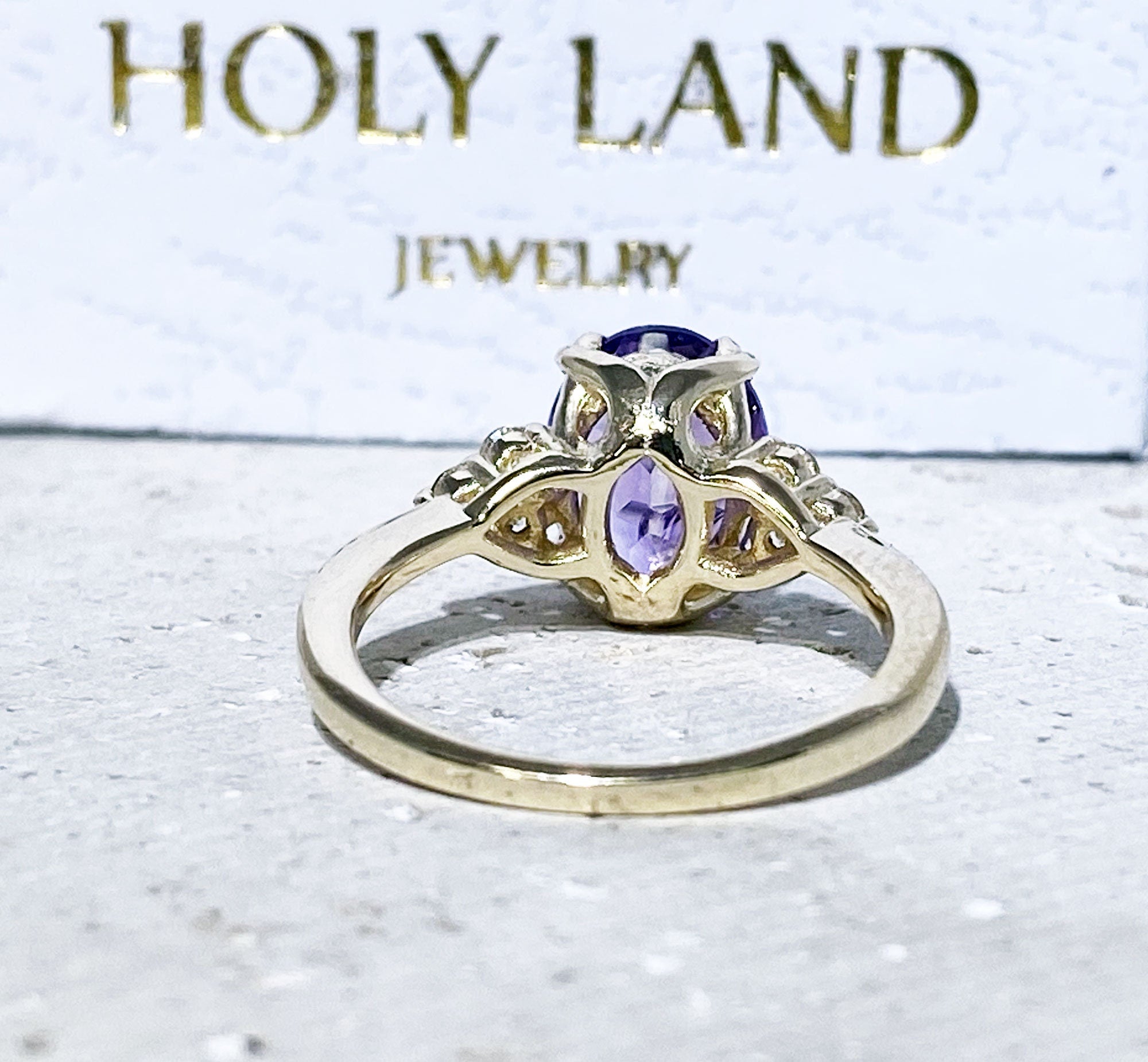 Purple Amethyst Ring - February Birthstone - Statement Ring - Gold Ring - Engagement Ring - Prong Ring - Oval Ring - Cocktail Ring