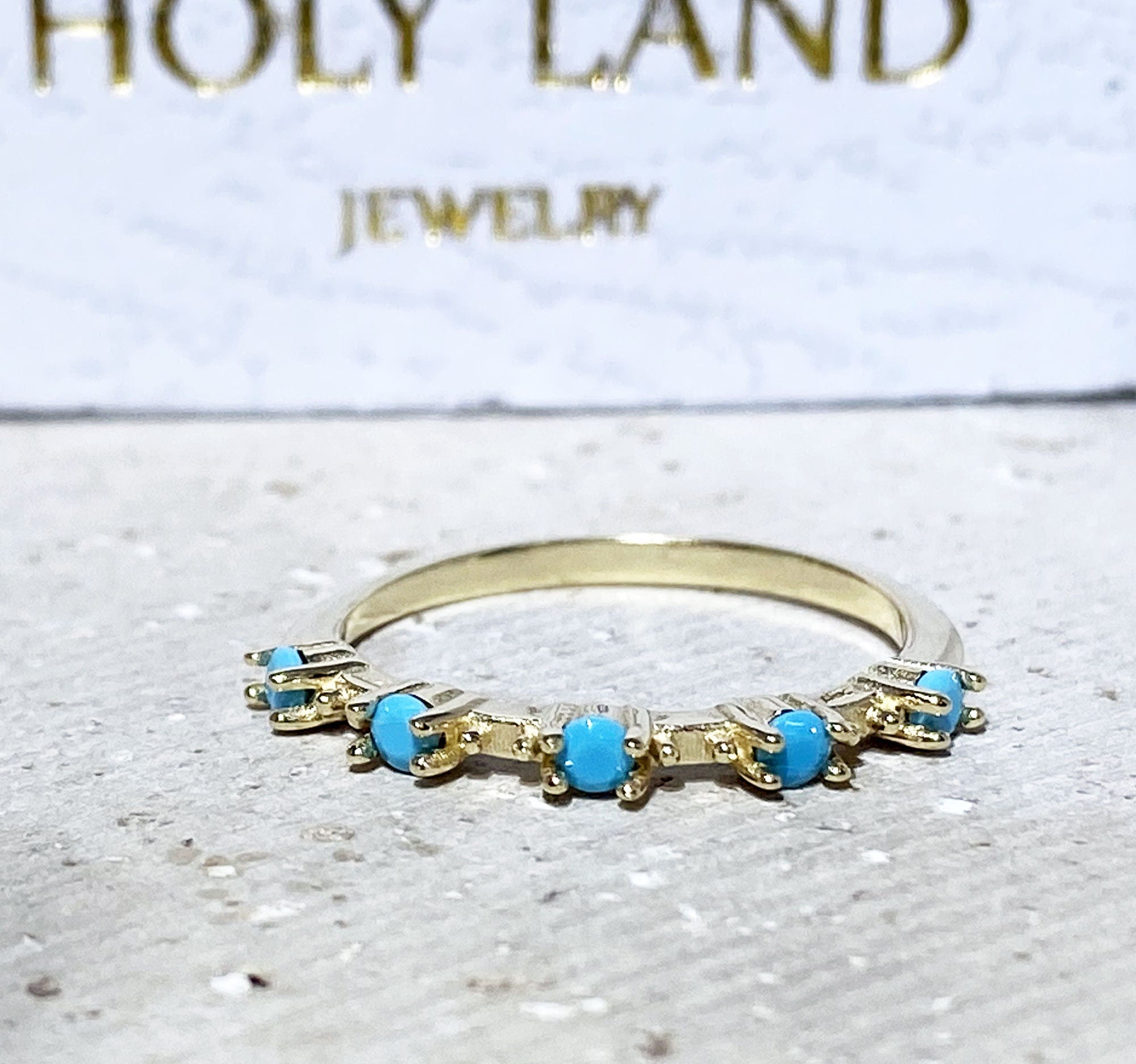 Turquoise Ring - Sleeping Beauty Turquoise - December Birthstone -Gold Ring - Delicate Ring