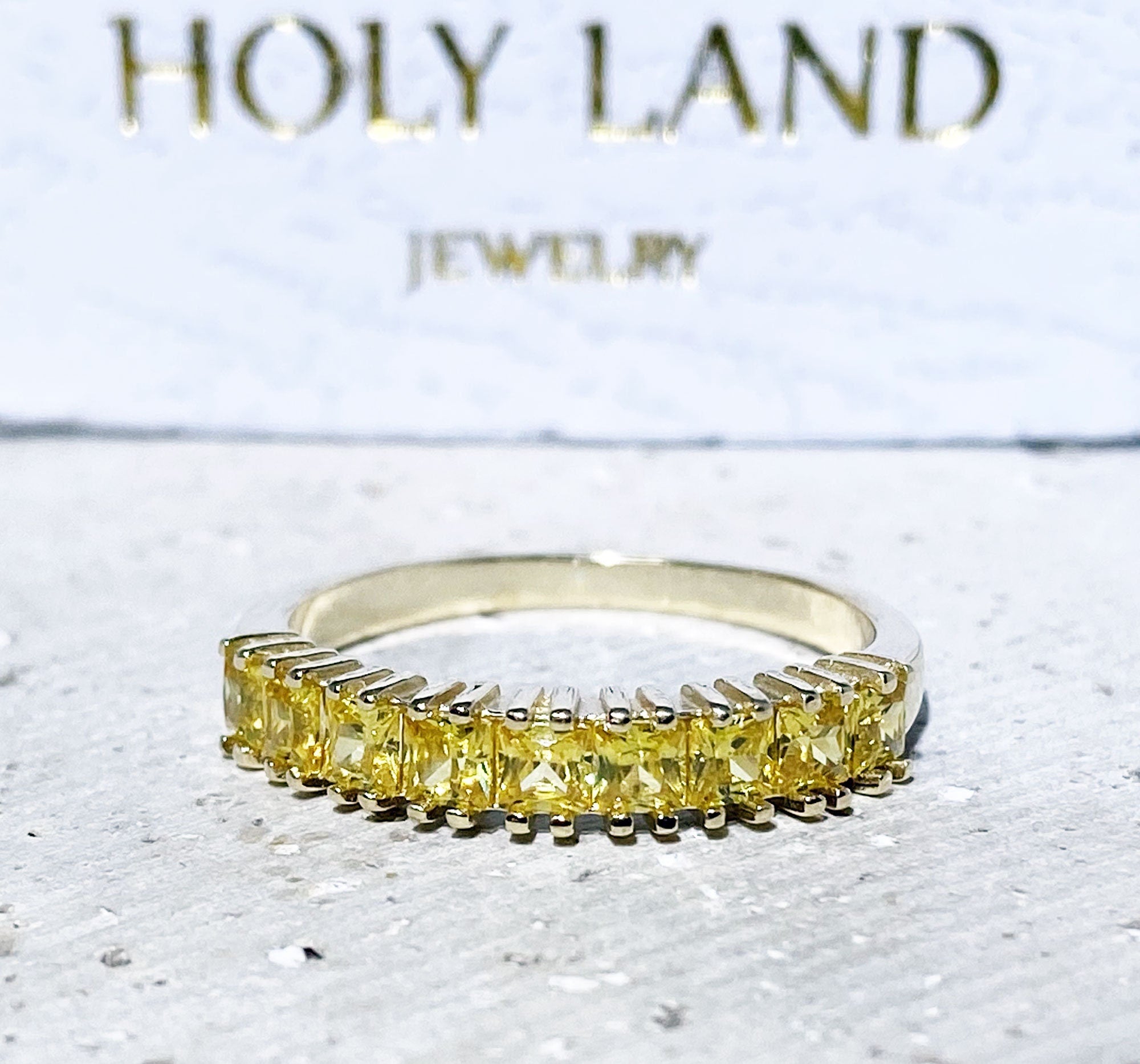 Yellow Citrine Ring - November Birthstone - Stack Ring - Gold Ring - Square Ring - Dainty Ring - Bezel Ring - Simple Ring - Gemstone Band