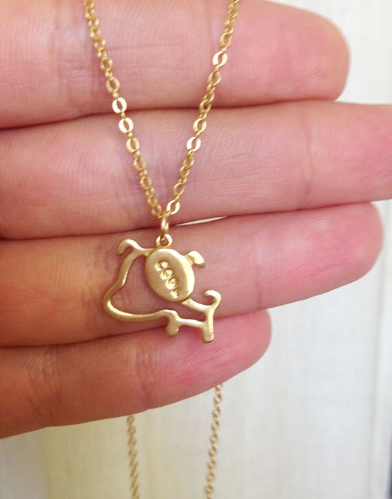 Animals Necklace - Dog Necklace - Letter Necklace - Delicate Chain Simple Cute Dog Necklace