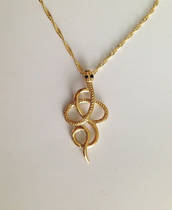 Snake Necklace - Serpent Necklace - Delicate Chain Simple Snake Necklace