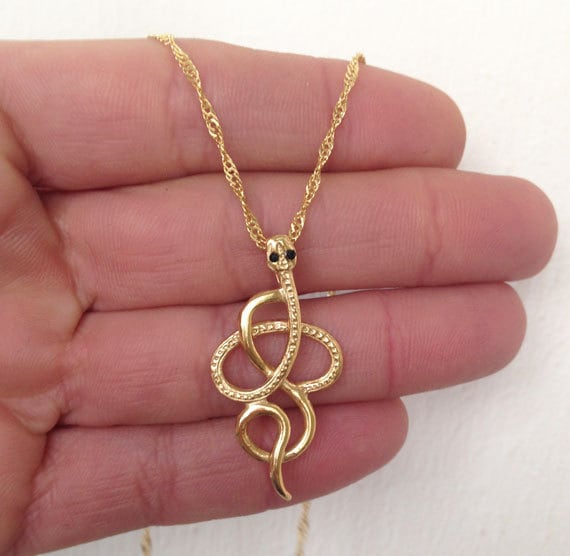 Snake Necklace - Serpent Necklace - Delicate Chain Simple Snake Necklace