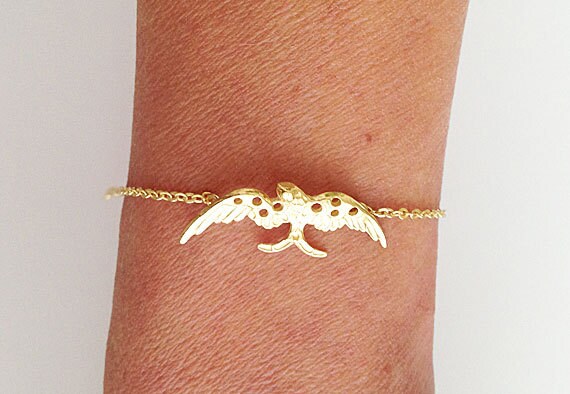 Eagle Bracelet - Bird Bracelet - Delicate Chain Simple Eagle Bracelet