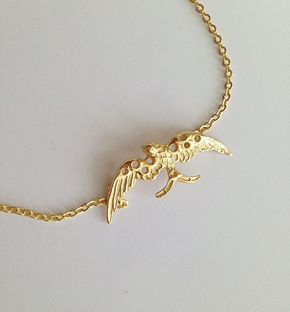 Eagle Bracelet - Bird Bracelet - Delicate Chain Simple Eagle Bracelet