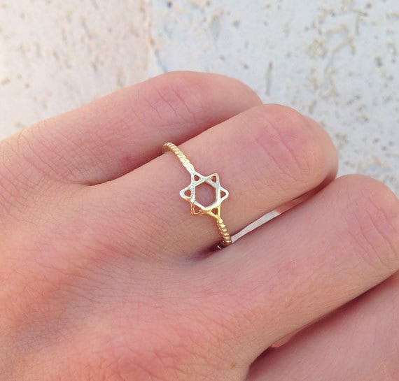 Infinity Ring - Star of David Ring - Simple Delicate Magen David & Infinity Ring