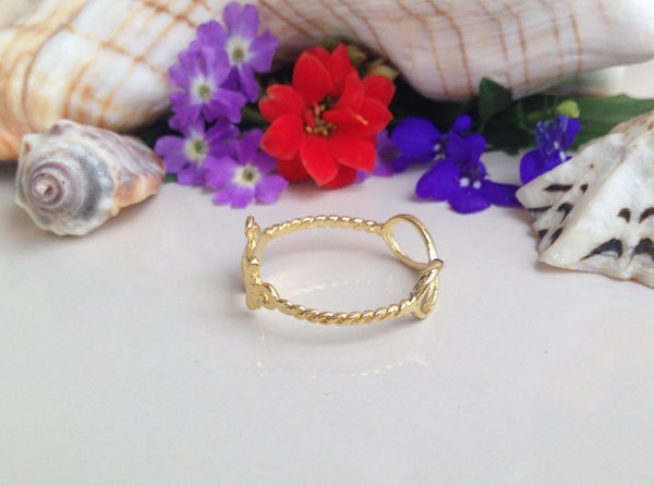 Anchor and Infinity Symbol Simple Delicate Ring