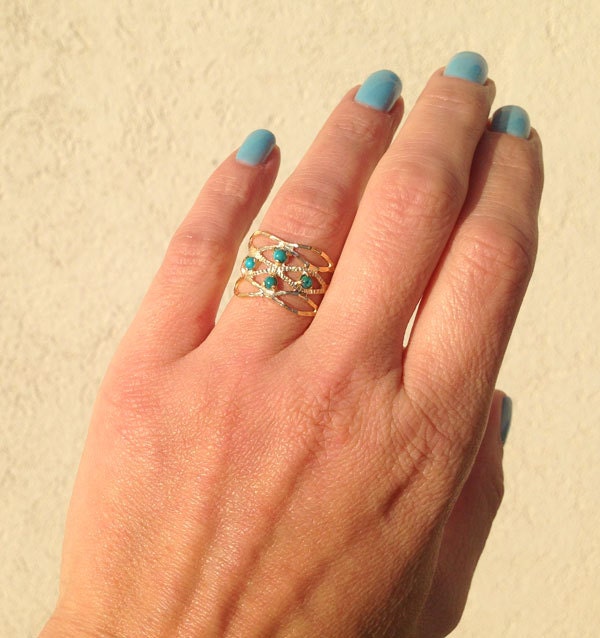 Turquoise Ring - Simple Ring - Gold Ring - Turquoise Jewelry - Everyday Ring - December Birthstone