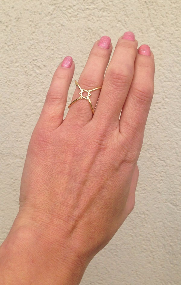 Star of David Ring - Jewish Star of David - Magen David Ring - Small Star of David Geometric Ring