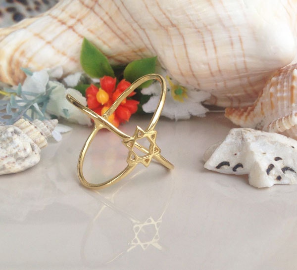 Star of David Ring - Jewish Star of David - Magen David Ring - Small Star of David Geometric Ring