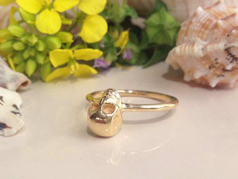 Skull Ring - Silver Skull Ring - Gold Skull Ring - Gold Ring - Promise Ring - Everyday Jewelry - Simple Ring