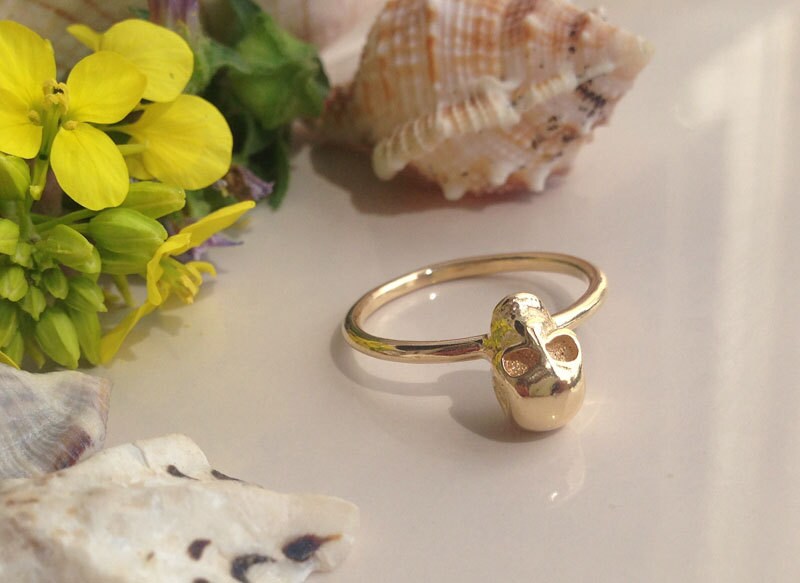 Skull Ring - Silver Skull Ring - Gold Skull Ring - Gold Ring - Promise Ring - Everyday Jewelry - Simple Ring